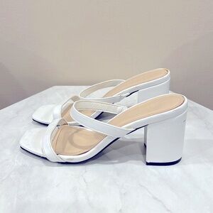 🔥Bamboo Elegant White Women's Heeled Sandals🔥